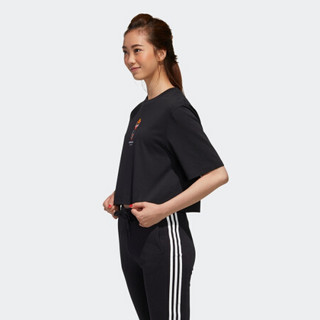 阿迪达斯官网 adidas neo W FD TEE 女装夏季运动短袖GP5801 黑色/黑色 A/XL(170/96A)