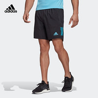 阿迪达斯官网 adidas OWN THE RUN SHO男装夏季跑步运动短裤FT1444 黑色/青蓝 A2XL7(185/96A)