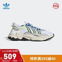 阿迪达斯官网 adidas 三叶草 OZWEEGO男子经典运动鞋 EE7009 白/一度灰/亮黄荧光 42.5(265mm)