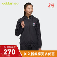 阿迪达斯官网 adidas neo W FAV SEP WB 女装秋季运动外套GP5848 黑色/黑色 A/L(170/92A)