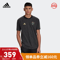 阿迪达斯官网 adidas PP TEC TEE男装秋季博格巴足球运动训练短袖T恤FI0713 黑色 A/2XL(185/108A)