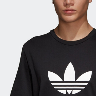 阿迪达斯官网adidas 三叶草TREFOIL T-SHIRT男装经典运动短袖T恤CW0709 黑色 M(参考身高:179~185CM)