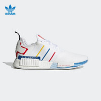 阿迪达斯官网 adidas 三叶草 NMD_R1 男女经典运动鞋FY1432 白/蓝/红/黄 35.5(215mm)