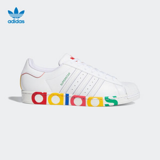 阿迪达斯官网 adidas 三叶草 SUPERSTAR 男女经典运动鞋FY1147 白/红/蓝/绿 40.5(250mm)