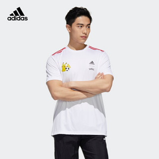 阿迪达斯官网 adidas M PKMN JRSY宝可梦联名男装训练运动短袖T恤GN3002 白 A/2XL(185/108A)