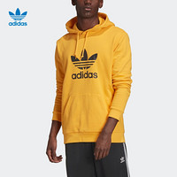 阿迪达斯官网adidas三叶草TREFOIL HOODIE男装春秋经典连帽套头衫运动卫衣GD9923 金 L(参考身高:185~188CM)