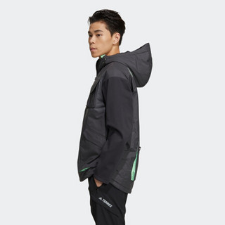 阿迪达斯官网 adidas URBAN PAD JKT 男装户外运动连帽夹克GV3518 黑色/淡灰 A/M(175/96A)