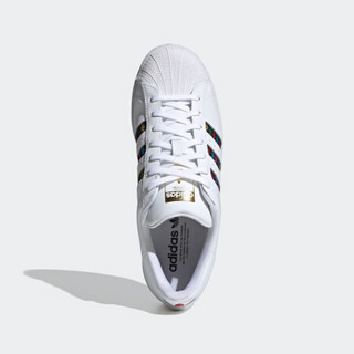 阿迪达斯官网 adidas 三叶草 SUPERSTAR 男女鞋经典运动鞋FZ0059 亮白/1号黑色/金金属 42(260mm)