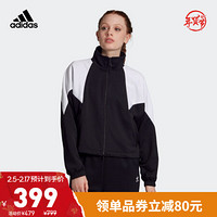 阿迪达斯官网 adidas 三叶草 LRG LOGO TT 女装运动外套GD2228 黑色/白 40(参考身高:170~175CM)