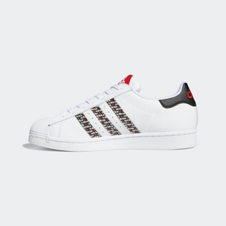 阿迪达斯官网 adidas 三叶草 SUPERSTAR 男女鞋经典运动鞋FZ4833 白/一号黑/浅猩红 46(285mm)