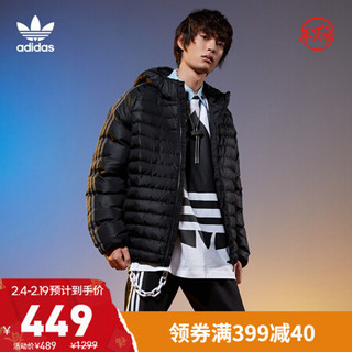 阿迪达斯官网 三叶草ADICOLOR JACKET BAFFLE男装经典运动服夹棉外套FN0928 黑/白 L(参考身高:185~188CM)