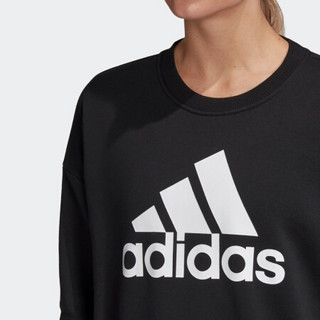 阿迪达斯官网 adidas W BOS CREWSWEAT 女装训练运动上衣GC6925 黑色 J/M(160/84A)