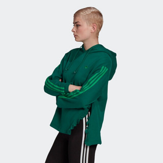 阿迪达斯官网 adidas 三叶草 HOODIE 女装运动套头衫FU3864 深绿 34(参考身高:164~167CM)