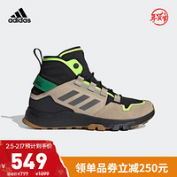 阿迪达斯官网 adidas TERREX HIKSTER MID男鞋户外运动鞋FW0383 黑色/草原黄/绿色 44(270mm)