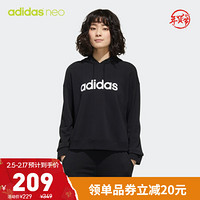 阿迪达斯官网 adidas neo W NEO FAVES HD女装运动套头衫GD9893 黑色/白 A/M(165/88A)