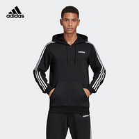 阿迪达斯官网adidas E 3S FZ FL男装运动型格夹克外套DQ3101 黑色/白 A/2XL(185/108A)