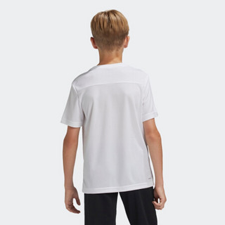 阿迪达斯官网 adidas YB GU TEE 大童装训练运动短袖T恤BK0713 白色/黑色 164CM