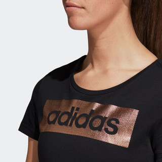 adidas 阿迪达斯 LINEAR FOIL TEE 女子运动T恤 CD1978
