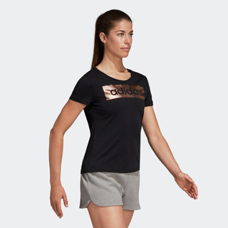 adidas 阿迪达斯 LINEAR FOIL TEE 女子运动T恤 CD1978