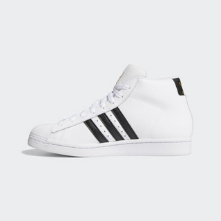 阿迪达斯官网 adidas 三叶草 PRO MODEL 男女鞋中帮经典运动鞋FV5722 白/一号黑/金 40.5(250mm)