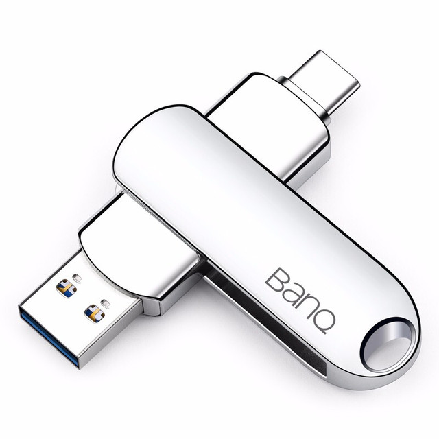 BanQ 方捷 C91 USB 3.0 U盘 银色 128GB USB-A/Type-C双口