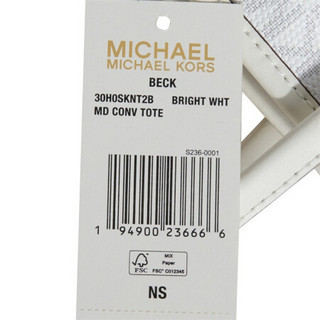 迈克·科尔斯 MICHAEL KORS 21春夏 Beck系列女士中号托特包白色老花印花PVC 30H0SKNT2B BRIGHT WHT