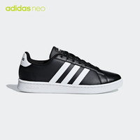 阿迪达斯官网 adidas neo GRAND COURT男女鞋休闲运动鞋F36393 黑色/白色 44(270mm)