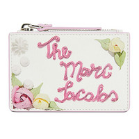 马克·雅可布 MARC JACOBS 女士卡包零钱包玫瑰印花白色皮质 M0016559 164