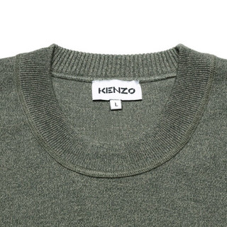 KENZO 凯卓 高田贤三 KENZO 21春夏 女士羊毛/棉圆领短袖针织衫羊毛衫浅军绿色小虎头 FB5 2PU555 3AB 49 M码 165/80A
