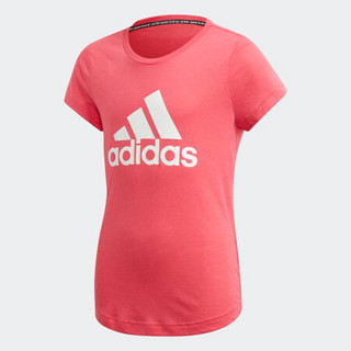 阿迪达斯官网 adidas YG MH BOS TEE 大童装训练运动短袖T恤ED4607 粉/白 152CM