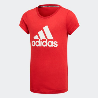 阿迪达斯官网 adidas YG MH BOS TEE 大童装训练运动短袖T恤ED4605 栗色/白 146CM