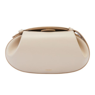 yuzefiloaf女包女士时尚椭圆单肩斜跨腋下包简约手提包牛皮革燕麦色