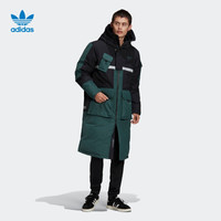 阿迪达斯官网 adidas 三叶草 Long Dwn Jkt男装冬季运动羽绒服GJ6729 黑色/绿 XL(参考身高:188~192CM)