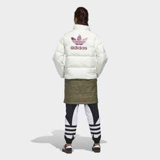 阿迪达斯官网adidas三叶草 Layered Jacket女装冬季运动羽绒服GQ1232 汉玉白/卡其棕 34(参考身高:164~167CM)