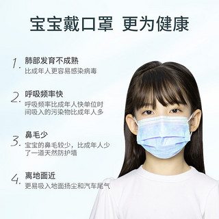 奥美医疗 医用外科儿童口罩透气三层防护熔喷布