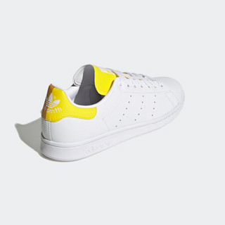 阿迪达斯官网 adidas 三叶草 STAN SMITH 男女鞋经典运动鞋FU9618 白/黄 38(235mm)