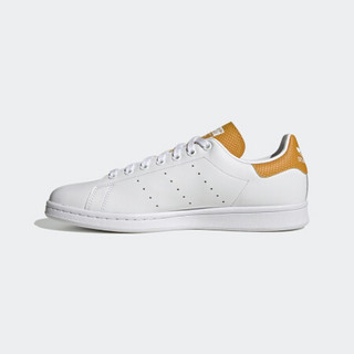 阿迪达斯官网 adidas 三叶草 STAN SMITH 男女鞋经典运动鞋FU9618 白/黄 38(235mm)