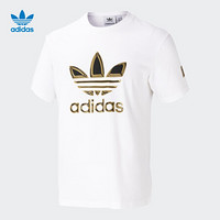 adidas ORIGINALS adidas阿迪达斯官网三叶草男装夏季时尚圆领运动短袖T恤 白 M(参考身高:179~185CM)