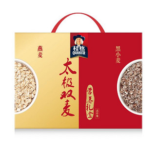 QUAKER 桂格 黑白高纤混合即食麦片 860g*2罐 礼盒装