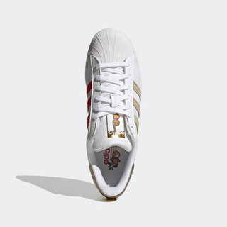 阿迪达斯官网 adidas 三叶草 SUPERSTAR 男女鞋经典运动鞋FZ5462 白/金/绿/红/褐色/金金属 44.5(275mm)