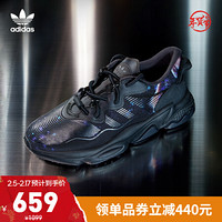 阿迪达斯官网 adidas 三叶草 OZWEEGO OZWG 男女鞋低帮经典运动鞋GZ8405 黑/浅红/蓝紫色 44.5(275mm)