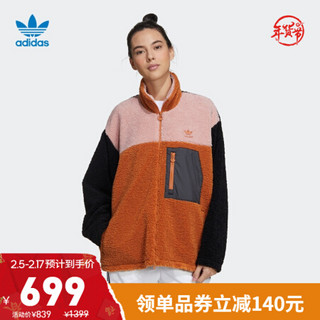 阿迪达斯官网 adidas 三叶草 Short Sherpa 女装冬季运动棉服GQ1238 卡其棕/黑色 38(参考身高:169~172CM)