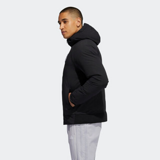 阿迪达斯官网 adidas HRD DOWN JKT 男装冬季篮球运动高领连帽夹克外套GI6665 黑色 A/XL(185/104A)