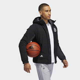 阿迪达斯官网 adidas HRD DOWN JKT 男装冬季篮球运动高领连帽夹克外套GI6665 黑色 A/XL(185/104A)