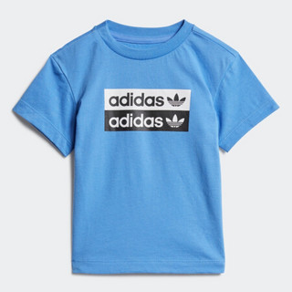 阿迪达斯官网 adidas 三叶草 TEE 婴童装运动短袖T恤ED7722 天然蓝 74CM