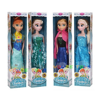 冰雪公主奇缘洋娃娃女孩玩具安娜爱莎公主芭巴比娃娃套装玩具 4个装娃娃