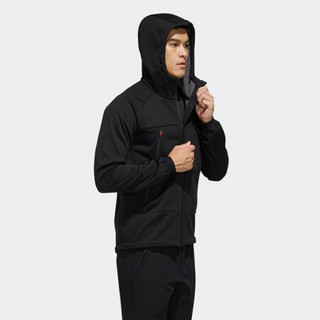 阿迪达斯官网adidas SOFTSHELL HO男装户外运动连帽拉链茄克外套EH3945 黑色 A/3XL(190/112A)