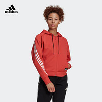 阿迪达斯官网 adidas W FI 3S FZ HD 女装训练运动夹克外套GJ5418 亮粉红荧光/白 A/XL(170/96A)