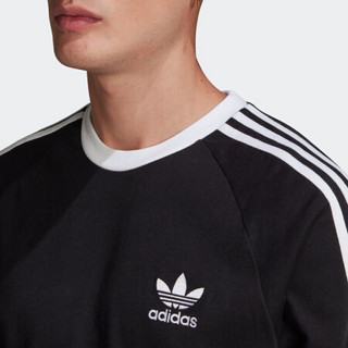 阿迪达斯官网adidas 三叶草 3-STRIPES LS T男装运动长袖上衣GN3478 黑色 XS(参考身高:167~172CM)