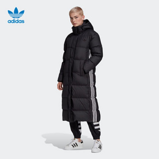 阿迪达斯官网 adidas 三叶草 LONG DOWN 女装冬季运动长款连帽羽绒服GD2498 黑色 34(参考身高:164~167CM)